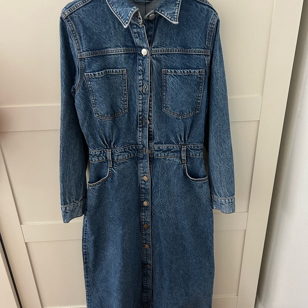 Zara Blue Denim Maxi Dress